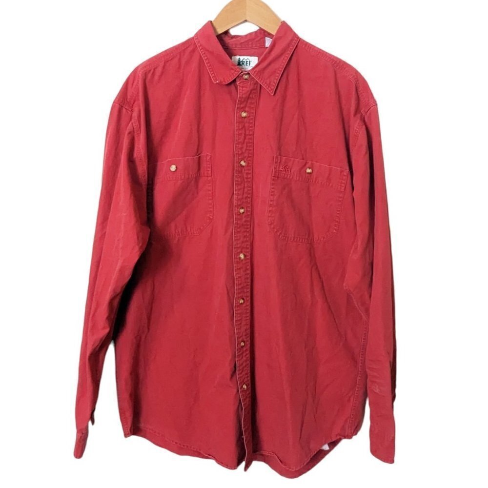 Vintage Gorpcore REI Button Shirt Y2K Long Sleeve Men’s Large Tall‎ Hike Outdoor